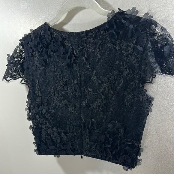 Dress The Population Black Lace Two Piece Lace Crop Top & Midi Skirt Size Small - Picture 13 of 16